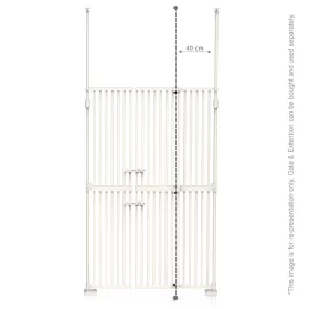 Baby Safe Extra Tall Dual Door Metal Safety Gate with 40cm Extension - White