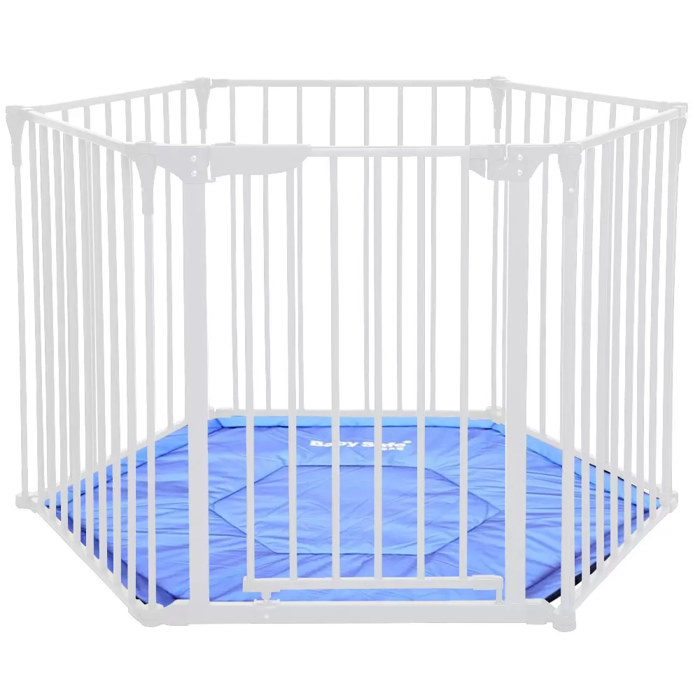 Baby Safe Convertible Playpen with Mat - White