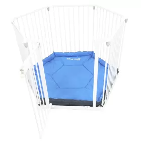 Baby Safe Convertible Playpen with Mat - White