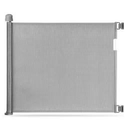 Baby Safe Retractable Mesh Gate - Grey