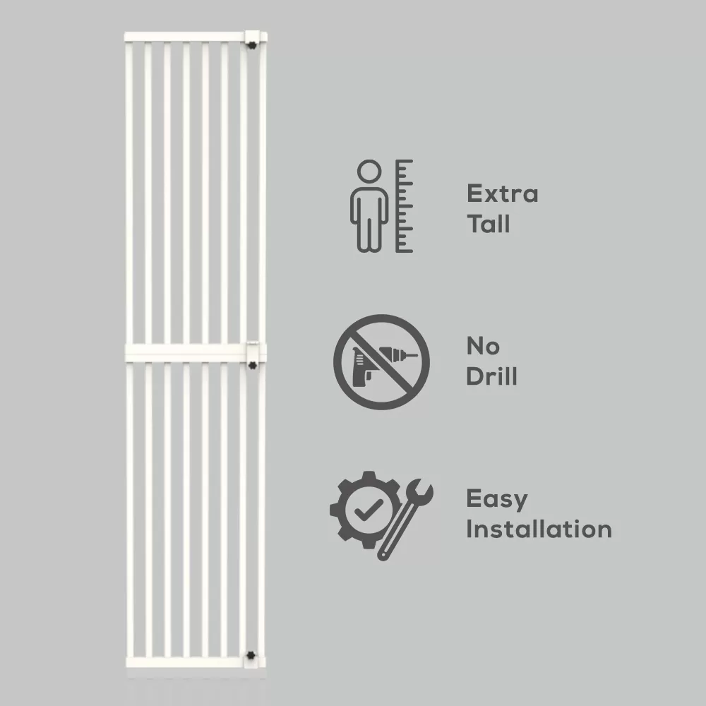 Baby Safe - Gate Extension 40cm Tall Metal Safety Gate - White