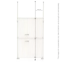 Baby Safe - Gate Extension 40cm Tall Metal Safety Gate - White