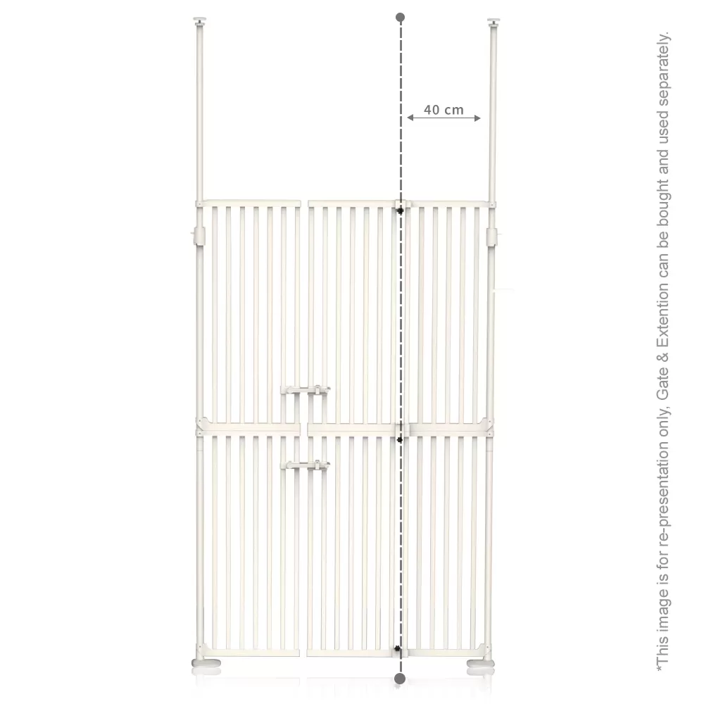 Baby Safe Extra Tall Dual Door Metal Safety Gate - White