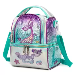 Eazy Kids Lunch Bag and Activity Backpack Set of 3 Mermaid-Purple Green