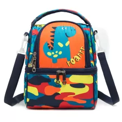 Eazy Kids Lunch Bag and Activity Backpack Set of 3 Dinosaur-Blue