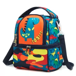 Eazy Kids Lunch Bag and Activity Backpack Set of 3 Dinosaur-Blue