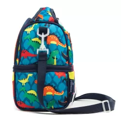 Eazy Kids Lunch Bag and Activity Backpack Set of 3 Dinosaur-Blue