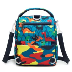 Eazy Kids Lunch Bag and Activity Backpack Set of 3 Dinosaur-Blue