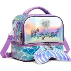 Eazy Kids Lunch Bag Set of 3 Mermaid-Purple