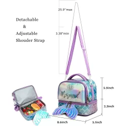 Eazy Kids Lunch Bag Set of 3 Mermaid-Purple