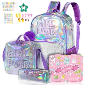 Eazy Kids Back to School Combo Set of 4 Girl Power-Pink Purple