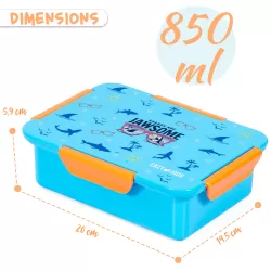 Eazy Kids Lunch Box Set Jawsome-Blue