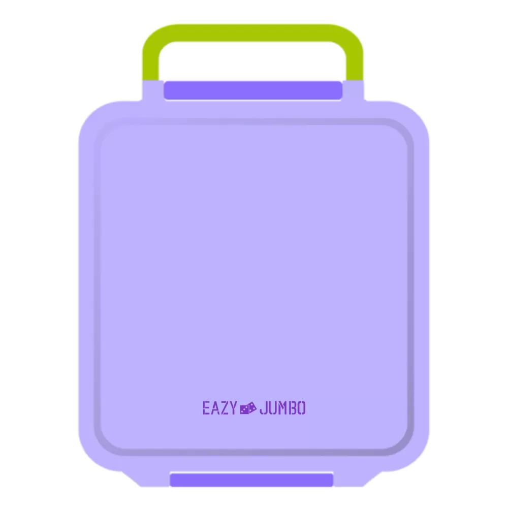 Eazy Kids Jumbo Bento Lunch Box w/ Lunch Bag and Thermos &amp; Dip Jar- Purple