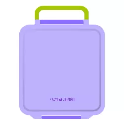 Eazy Kids Jumbo Bento Lunch Box w/ Lunch Bag and Thermos & Dip Jar- Purple