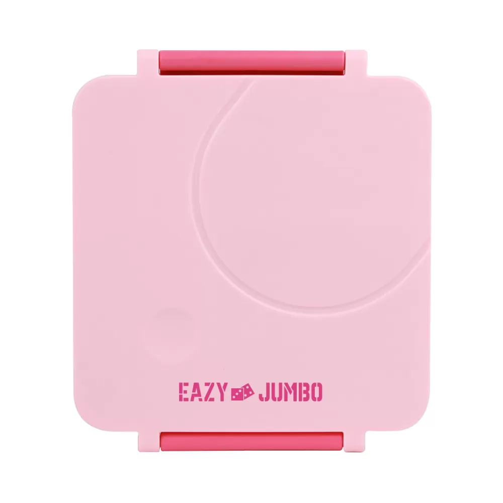 Eazy Kids Jumbo Bento Lunch Box w/ Pink Lunch Bag , Food Jar and Cutlery - Pink