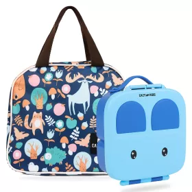 Eazy Kids Bento Box wt Insulated Lunch Bag Combo-Blue