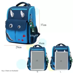 Eazy Kids Dinosaur School Bag wt Trolley - Blue