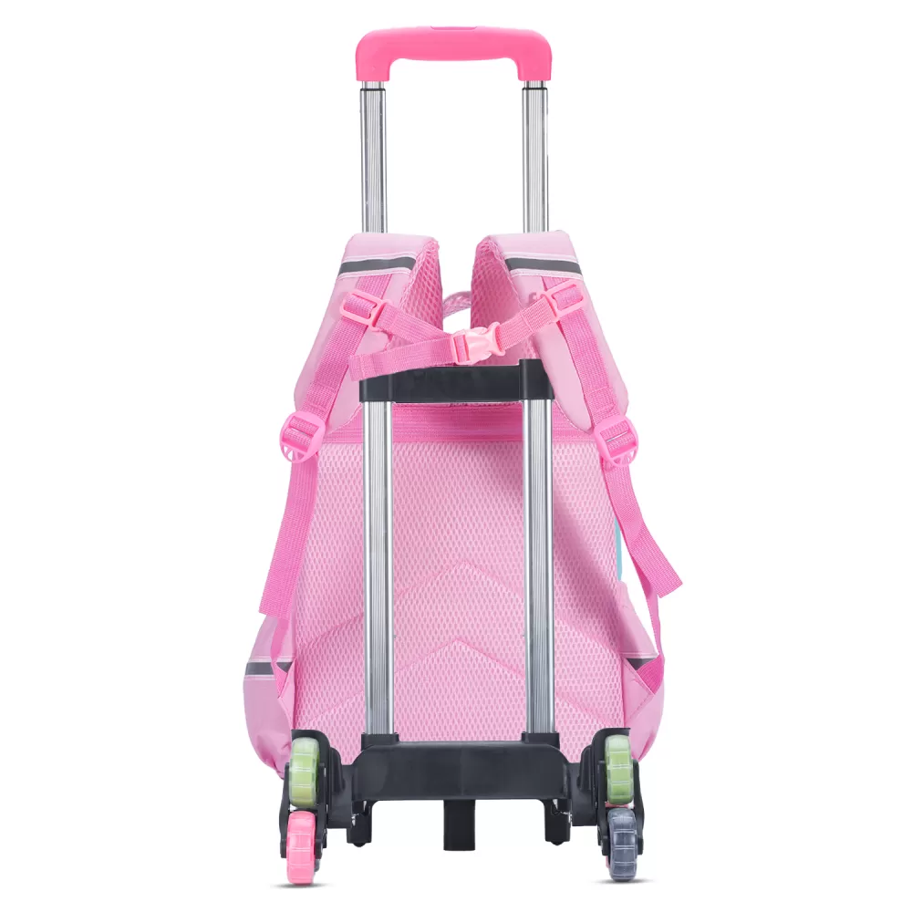 Eazy Kids 3D Unicorn School Bag wt Trolley - Pink