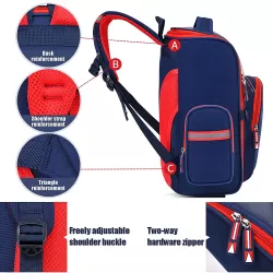 Eazy Kids-School Bag wt Trolley Red Blue