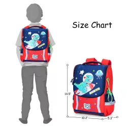 Eazy Kids School Bag Dino in Space wt Trolley - Red