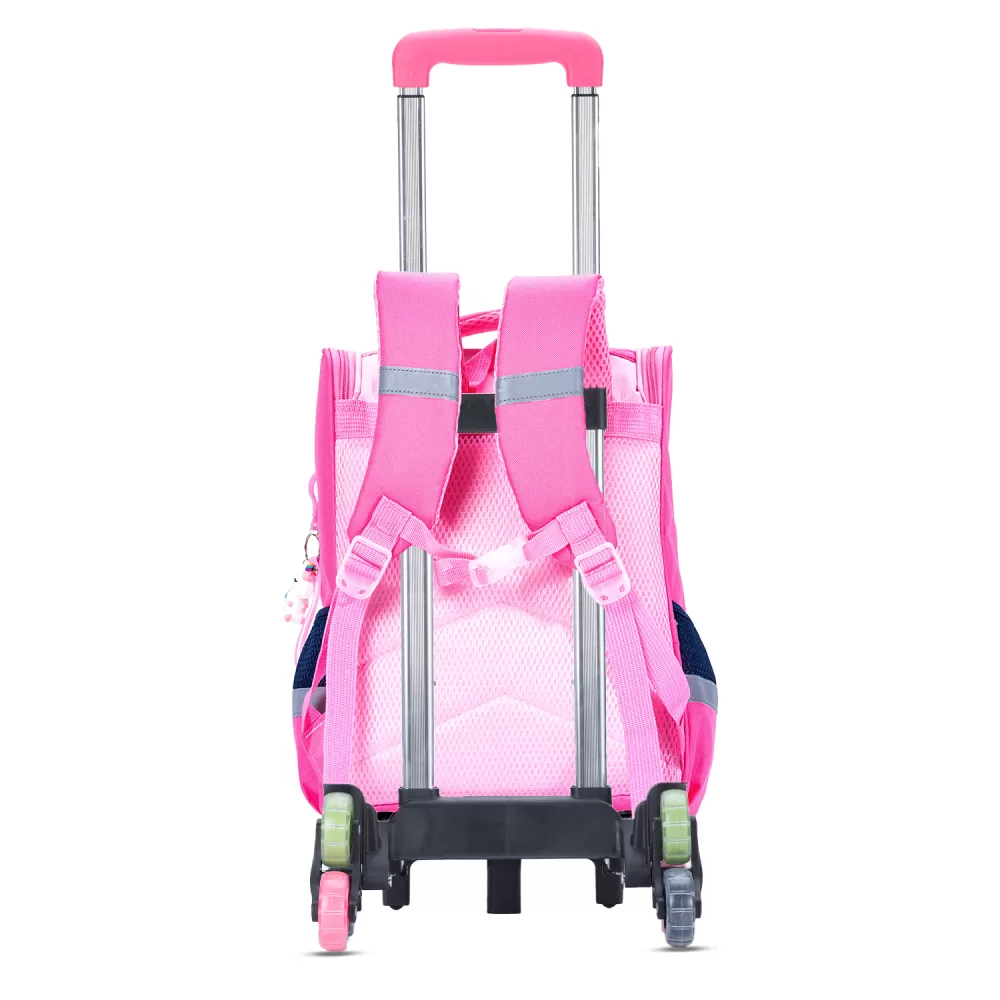 Eazy Kids School Bag Unicorn wt Trolley - Princess Pink