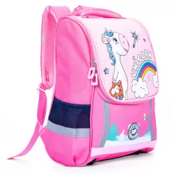 Eazy Kids School Bag Unicorn wt Trolley - Princess Pink