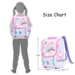 Eazy Kids School Bag Unicorn wt Trolley - Purple