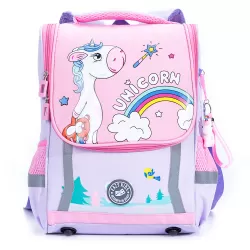 Eazy Kids School Bag Unicorn wt Trolley - Purple