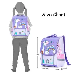 Eazy Kids School Bag Unicorn wt Trolley - Prince Purple