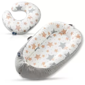 Little Story Soft Breathable fiberfill Newborn Lounger Bed with Baby Nursing and Feeding Pillow - Galaxy