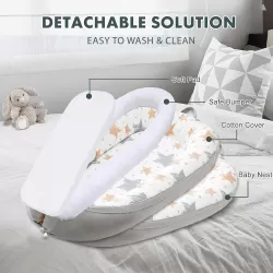 Little Story Soft Breathable fiberfill Newborn Lounger Bed with Baby Nursing and Feeding Pillow - Galaxy