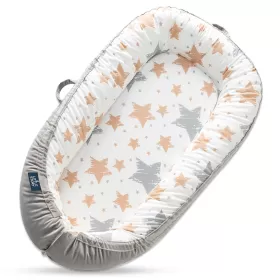 Little Story Soft Breathable fiberfill Newborn Lounger Bed with Baby Nursing and Feeding Pillow - Galaxy