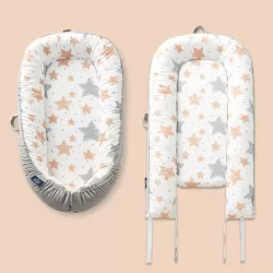 Little Story Soft Breathable fiberfill Newborn Lounger Bed with Baby Nursing and Feeding Pillow - Galaxy