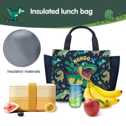 Nohoo Kids 16 Inch School Bag with Handbag Combo Dino - Green