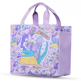 Nohoo Kids 16 Inch School Bag with Handbag Combo Mermaid - Purple