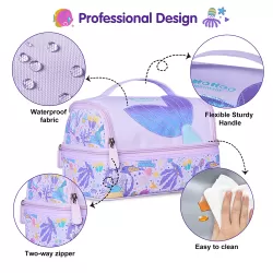 Nohoo Kids 16 Inch School Bag with Lunch Bag Combo Mermaid - Purple