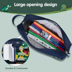 Nohoo Kids 16 Inch School Bag with Pencil Case Combo Dino - Green