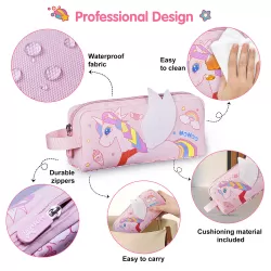 Nohoo Kids 16 Inch School Bag with Pencil Case Combo Unicorn - Pink