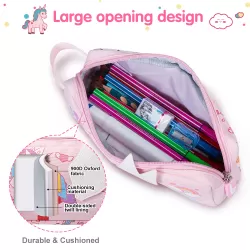 Nohoo Kids 16 Inch School Bag with Pencil Case Combo Unicorn - Pink