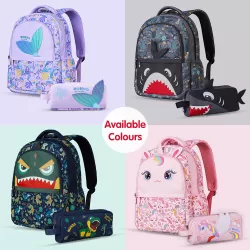 Nohoo Kids 16 Inch School Bag with Pencil Case Combo Unicorn - Pink