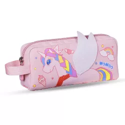 Nohoo Kids 16 Inch School Bag with Pencil Case Combo Unicorn - Pink