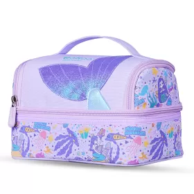 Nohoo Kids 16 Inch School Bag with Lunch Bag and Pencil Case (Set of 3) Mermaid - Purple