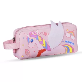 Nohoo Kids 16 Inch School Bag with Lunch Bag and Pencil Case (Set of 3) Unicorn - Pink