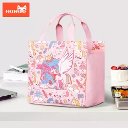 Nohoo Kids 16 Inch School Bag with Lunch Bag, Handbag and Pencil Case (Set of 4) Unicorn - Pink UAE