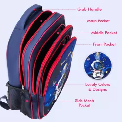 Nova Kids Trolley School Bag Set of 5 - 16 Inch - Astronaut Blue