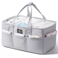 Sunveno Diaper Bag with USB + Diaper Caddy - Grey