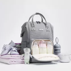 Sunveno Diaper Bag + Diaper Caddy - Nova Grey