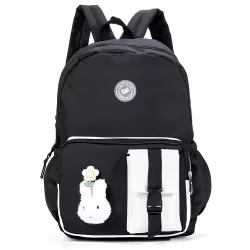 Eazy Kids Vogue School Bag with Bento Lunch Box - Black