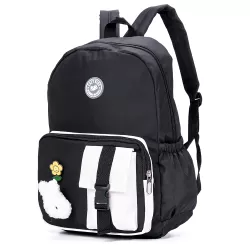 Eazy Kids Vogue School Bag with Bento Lunch Box - Black