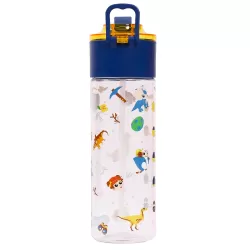 Eazy Kids Lunch Box Set and Tritan Water Bottle w/ Snack Box, T-Rex- Blue, 450ml